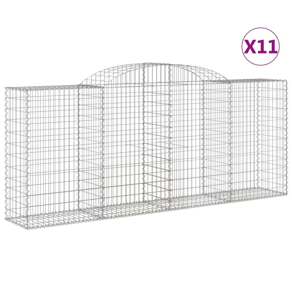 vidaXL Συρματοκιβώτια Τοξωτά 11 τεμ. 300x50x120/140 εκ. Γαλβαν. Ατσάλι - Image 2