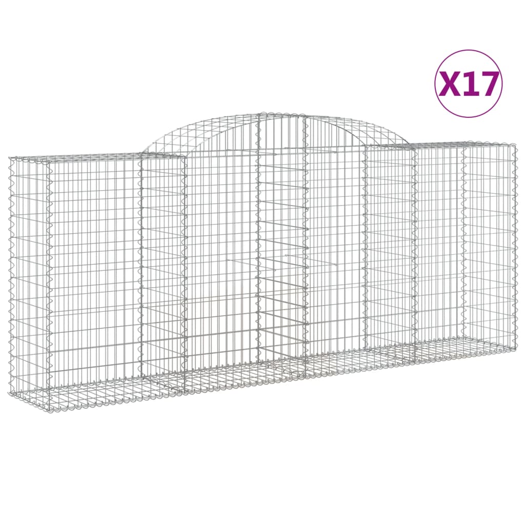 vidaXL Συρματοκιβώτια Τοξωτά 17 τεμ. 300x50x120/120 εκ. Γαλβαν. Ατσάλι - Image 2