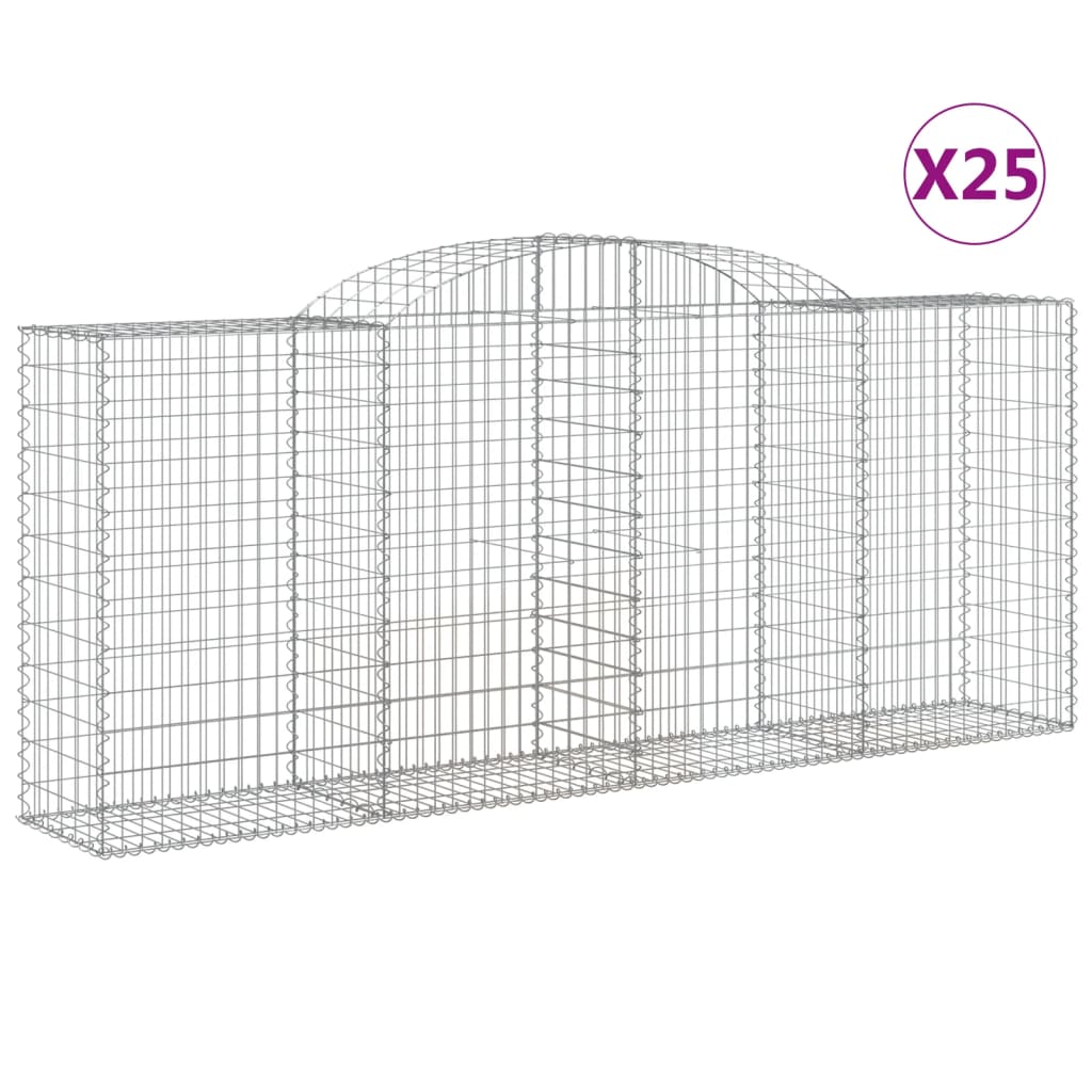 vidaXL Συρματοκιβώτια Τοξωτά 25 τεμ. 300x50x120/140 εκ. Γαλβαν. Ατσάλι - Image 2