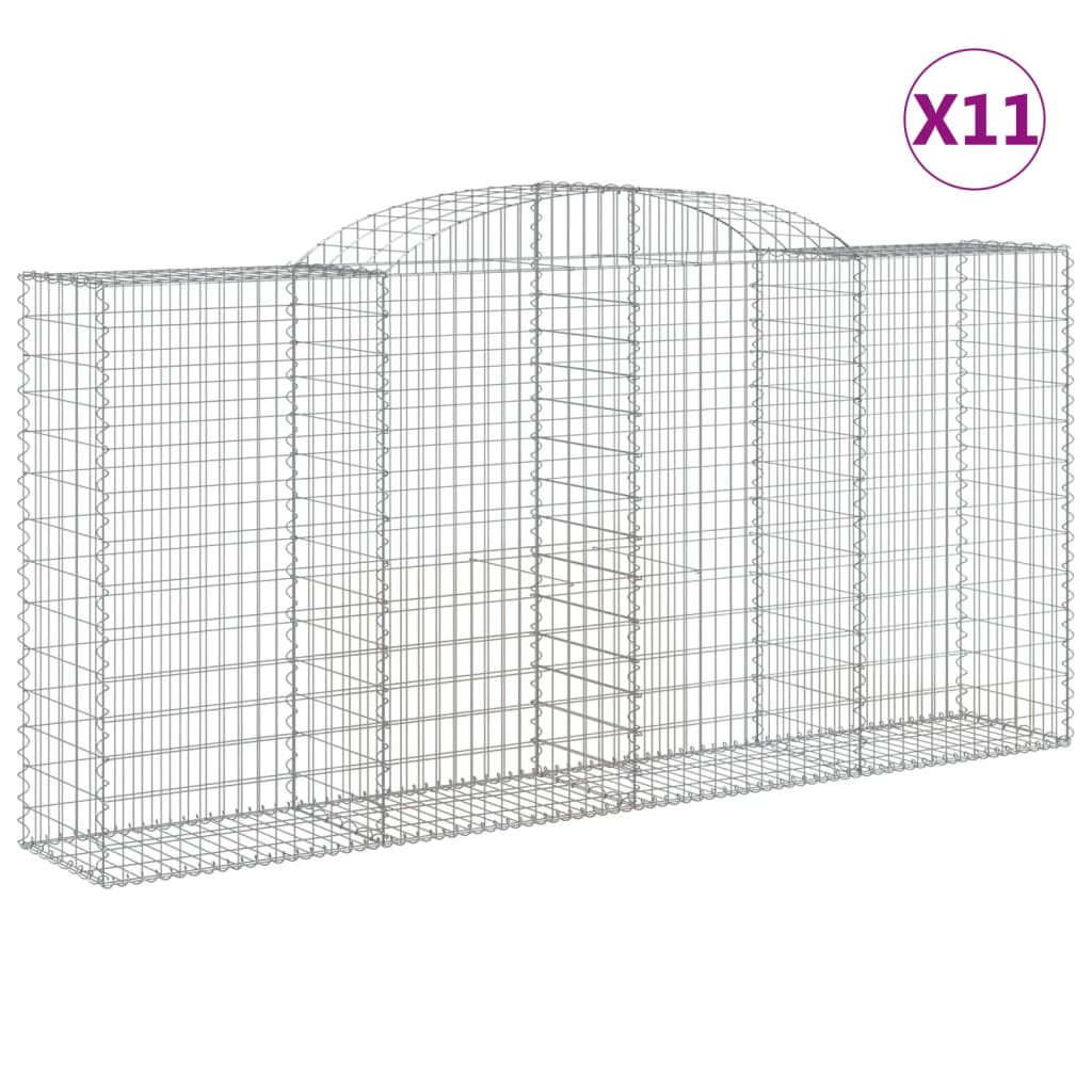 vidaXL Συρματοκιβώτια Τοξωτά 11 τεμ. 300x50x140/160 εκ. Γαλβαν. Ατσάλι - Image 2