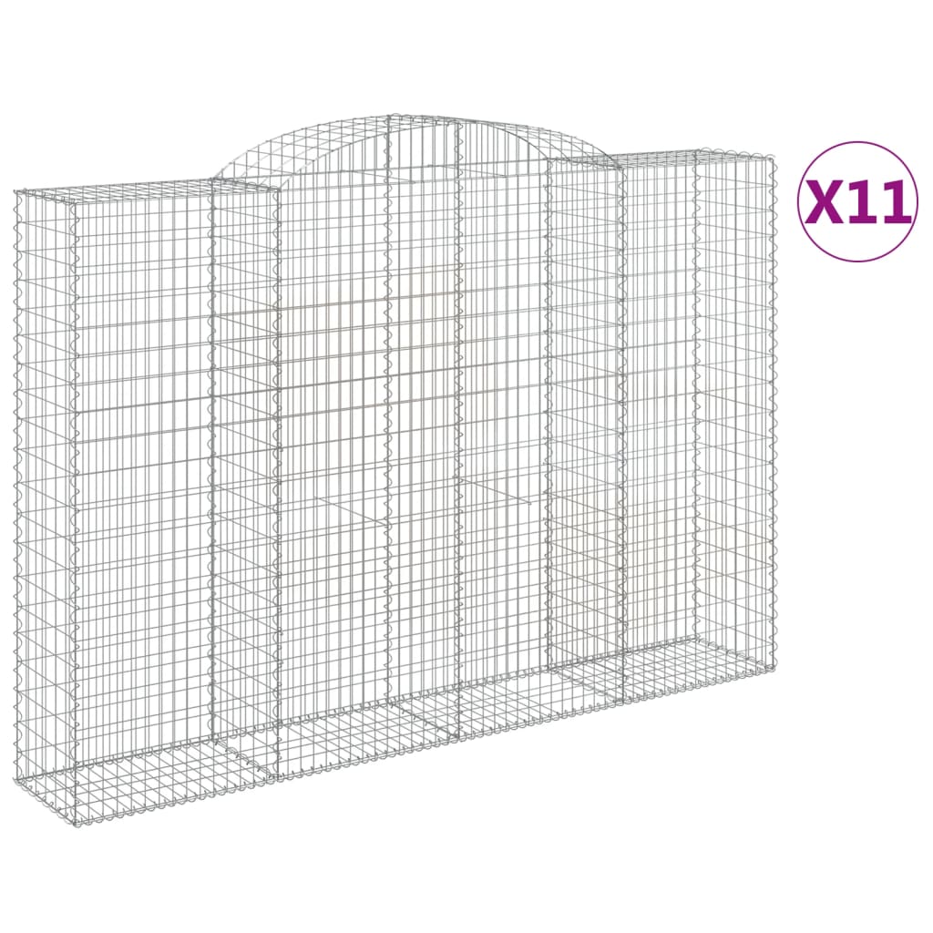 vidaXL Συρματοκιβώτια Τοξωτά 11 τεμ. 300x50x200/220 εκ. Γαλβαν. Ατσάλι - Image 2