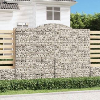 vidaXL Συρματοκιβώτια Τοξωτά 3 τεμ. 300x50x220/240 εκ. Γαλβαν. Ατσάλι