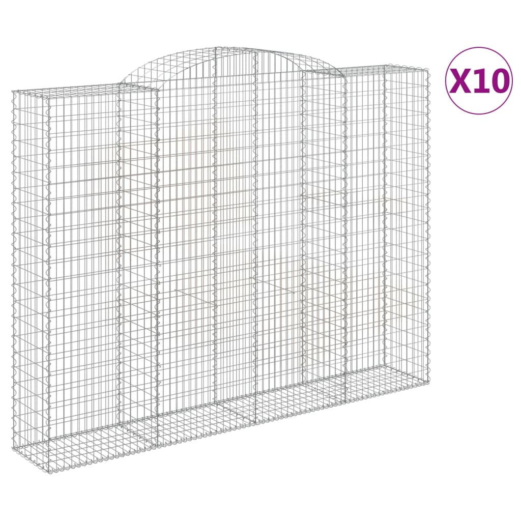 vidaXL Συρματοκιβώτια Τοξωτά 10 τεμ. 300x50x220/240 εκ. Γαλβαν. Σίδερο - Image 2