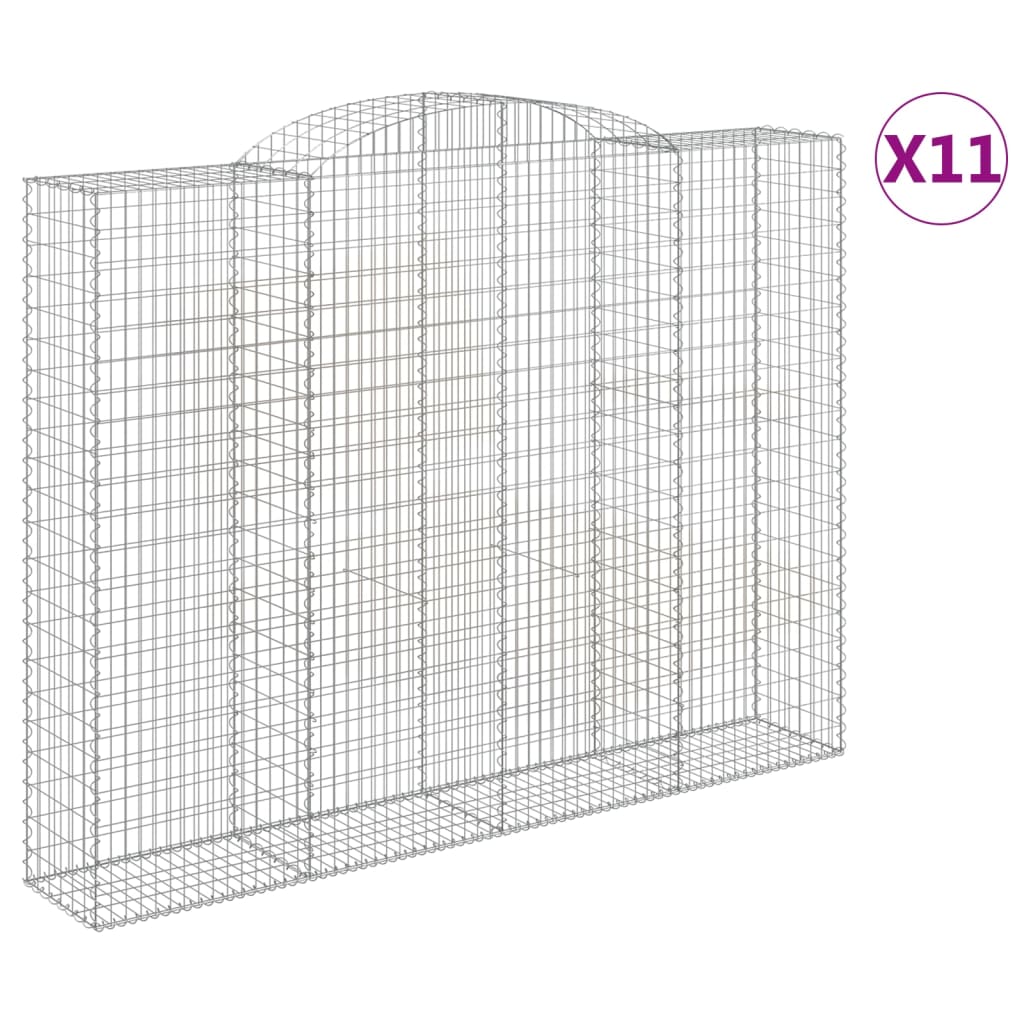 vidaXL Συρματοκιβώτια Τοξωτά 11 τεμ. 300x50x220/240 εκ. Γαλβαν. Ατσάλι - Image 2