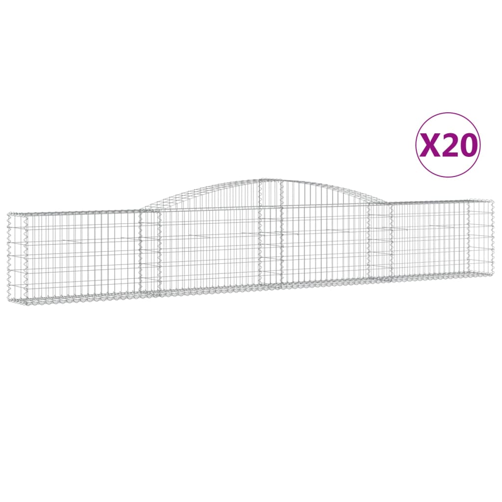 vidaXL Συρματοκιβώτια Τοξωτά 20 τεμ. 400x30x60/80 εκ. Γαλβαν. Ατσάλι - Image 2