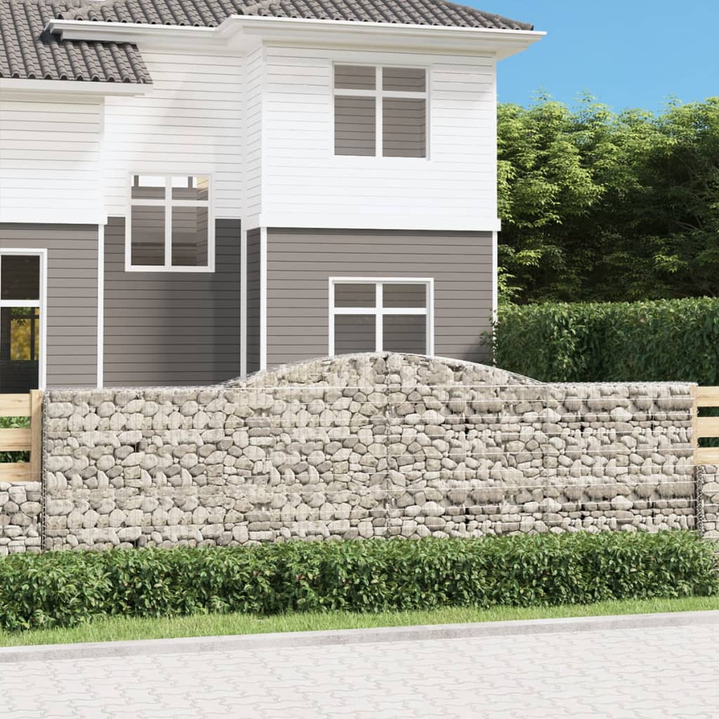 vidaXL Συρματοκιβώτια Τοξωτά 10 τεμ. 400x50x120/140 εκ. Γαλβαν. Ατσάλι