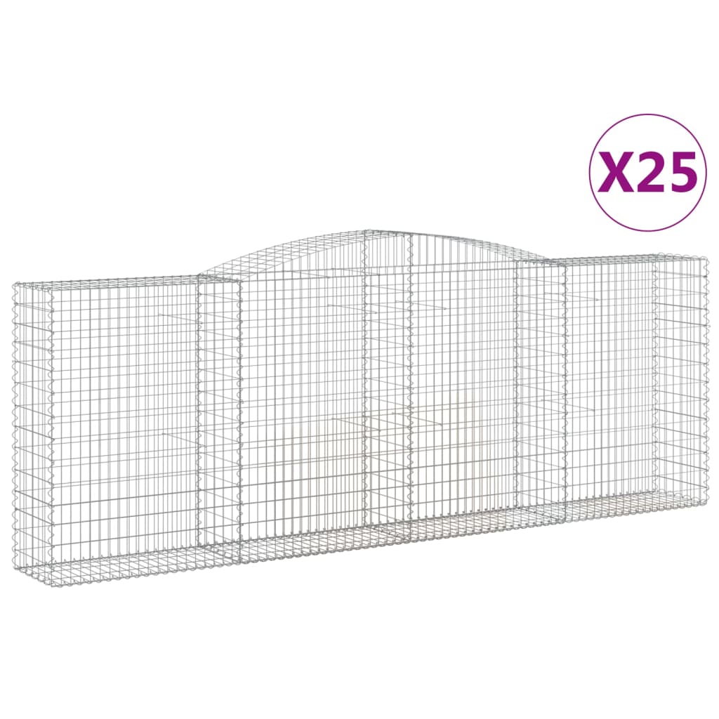 vidaXL Συρματοκιβώτια Τοξωτά 25 τεμ. 400x50x140/160 εκ. Γαλβαν. Ατσάλι - Image 2