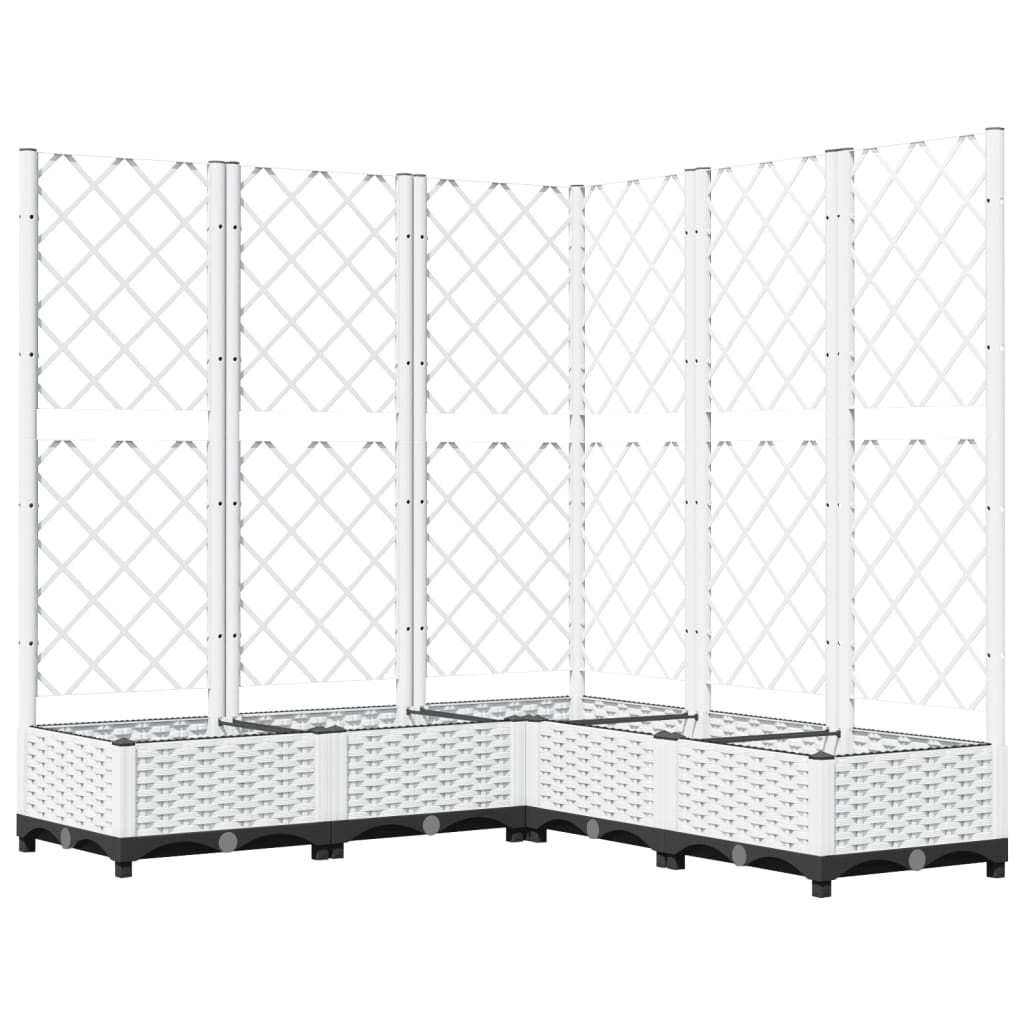 vidaXL Ζαρντινιέρα Κήπου με Καφασωτό Λευκή 120x120x121,5 εκ. Πολυπροπ. - Image 2