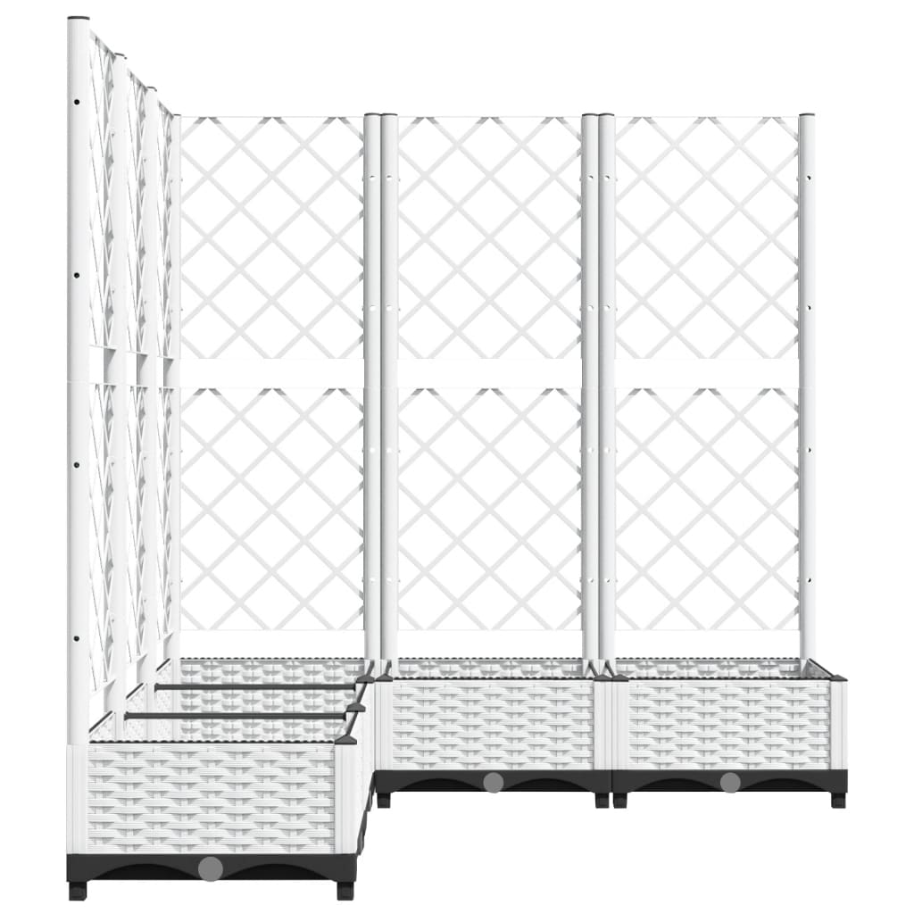 vidaXL Ζαρντινιέρα Κήπου με Καφασωτό Λευκή 120x120x121,5 εκ. Πολυπροπ. - Image 3