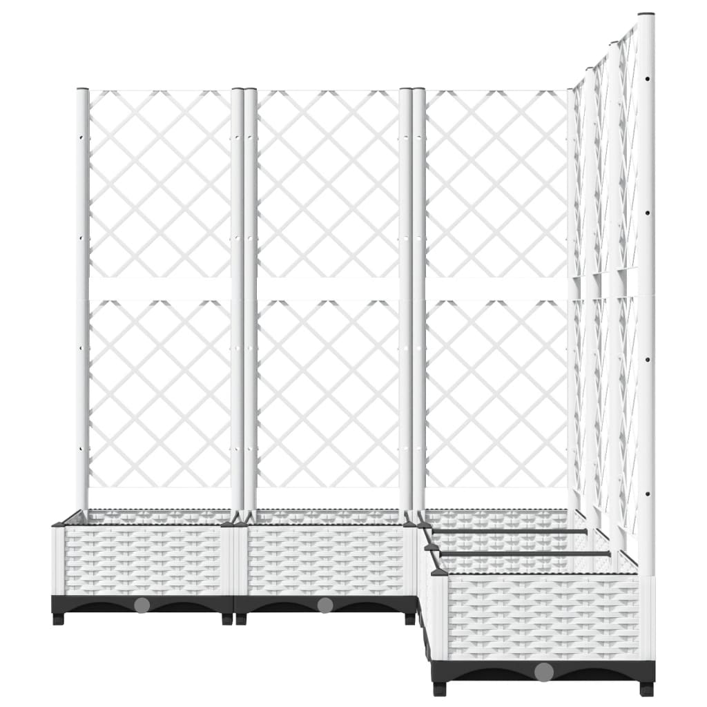 vidaXL Ζαρντινιέρα Κήπου με Καφασωτό Λευκή 120x120x121,5 εκ. Πολυπροπ. - Image 5