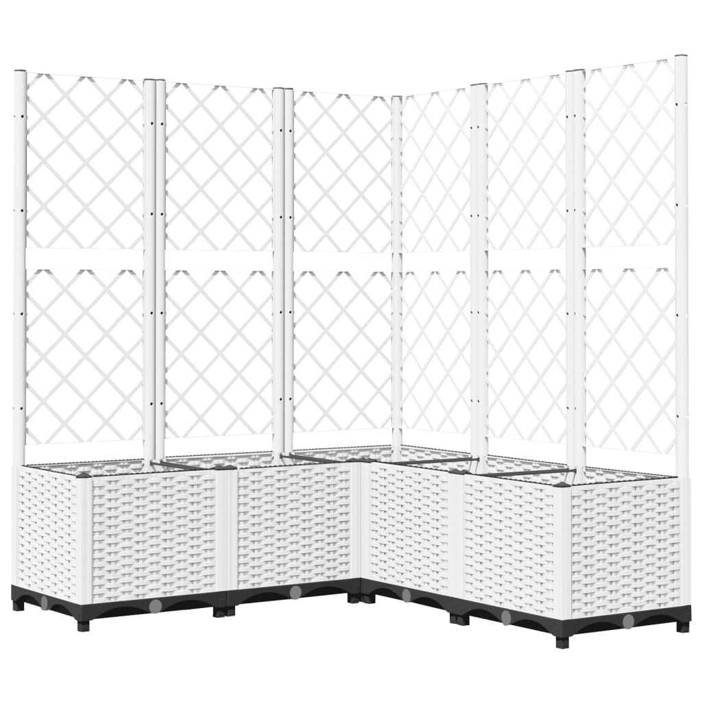 vidaXL Ζαρντινιέρα Κήπου με Καφασωτό Λευκή 120x120x136 εκ. Πολυπροπ. - Image 2