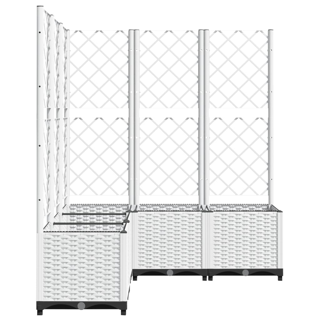 vidaXL Ζαρντινιέρα Κήπου με Καφασωτό Λευκή 120x120x136 εκ. Πολυπροπ. - Image 3