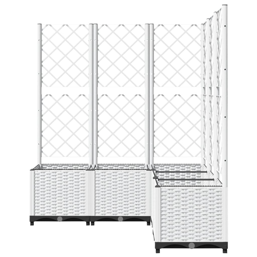 vidaXL Ζαρντινιέρα Κήπου με Καφασωτό Λευκή 120x120x136 εκ. Πολυπροπ. - Image 5