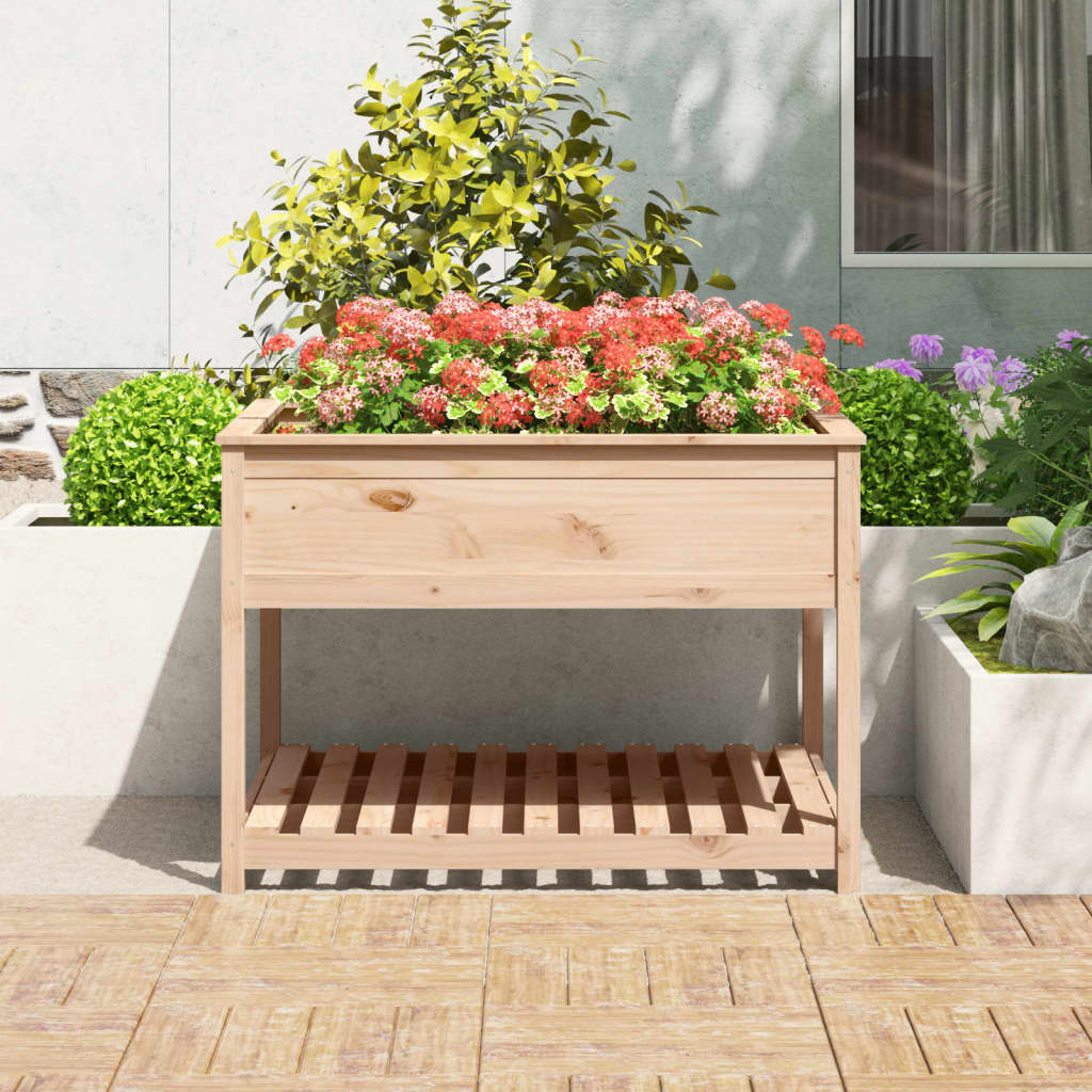 vidaXL Ζαρντινιέρα με Ράφι 111,5x111,5x81 εκ. Μασίφ Ξύλο Πεύκου - Image 3