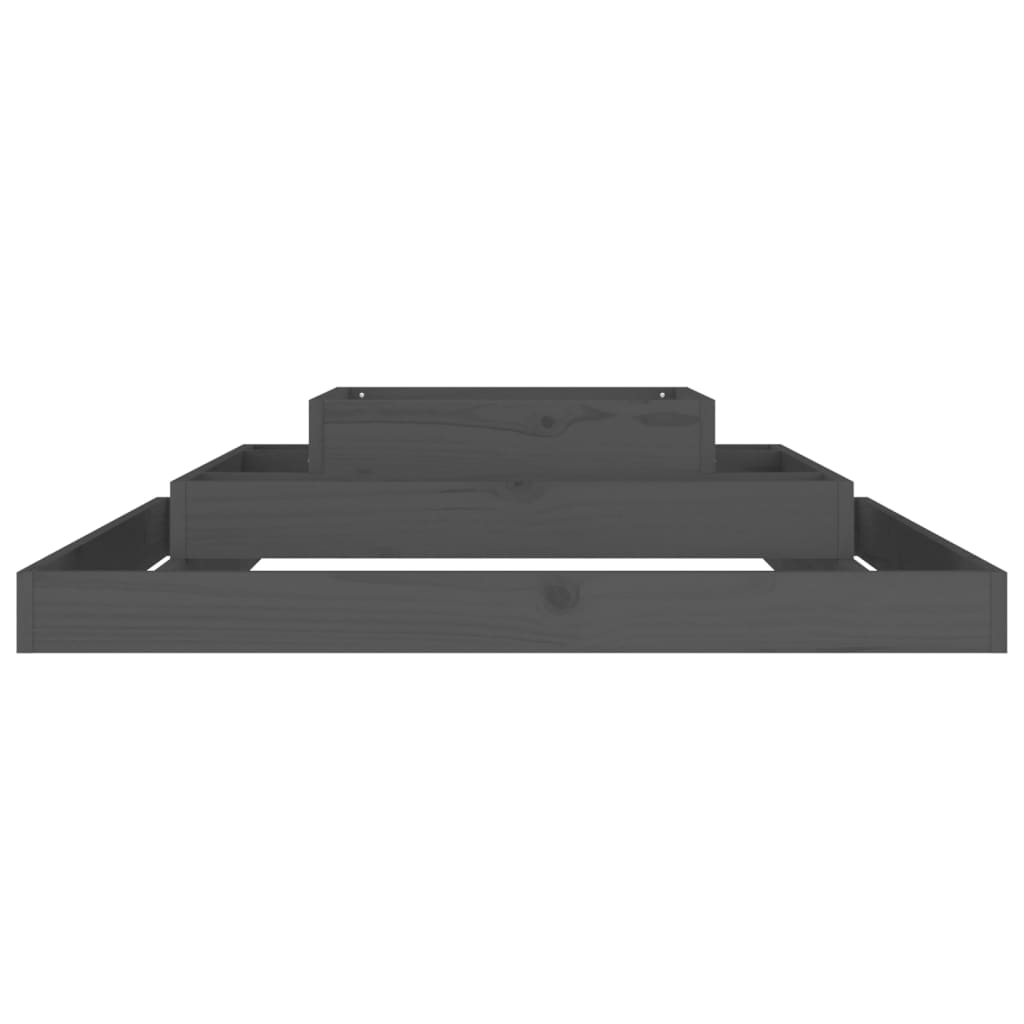 vidaXL Ζαρντινιέρα Γκρι 110 x 110 x 27 εκ. από Μασίφ Ξύλο Πεύκου - Image 4