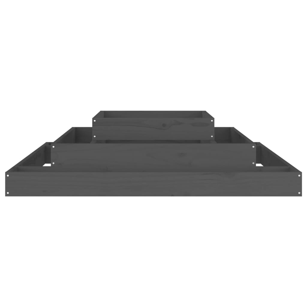vidaXL Ζαρντινιέρα Γκρι 110 x 110 x 27 εκ. από Μασίφ Ξύλο Πεύκου - Image 5