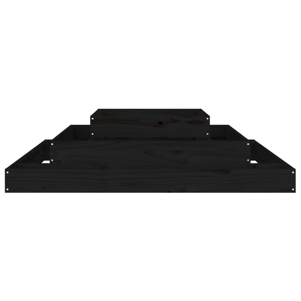vidaXL Ζαρντινιέρα Μαύρη 110 x 110 x 27 εκ. από Μασίφ Ξύλο Πεύκου - Image 5