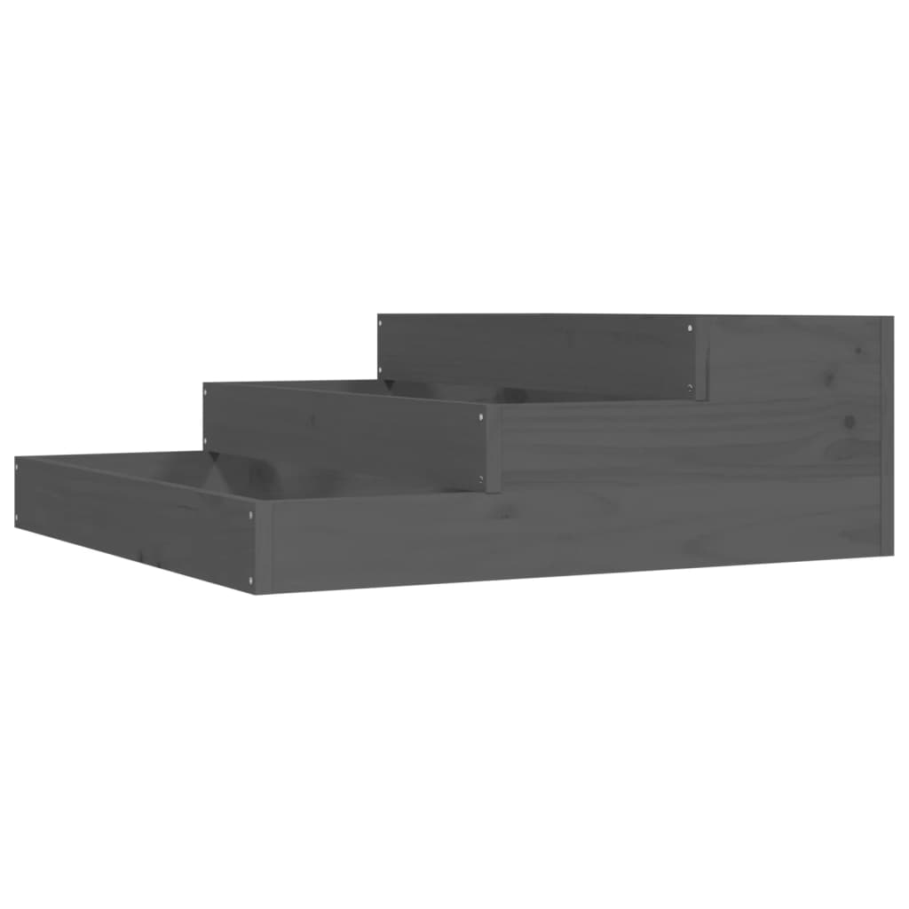 vidaXL Ζαρντινιέρα Γκρι 78 x 78 x 27 εκ. από Μασίφ Ξύλο Πεύκου - Image 2