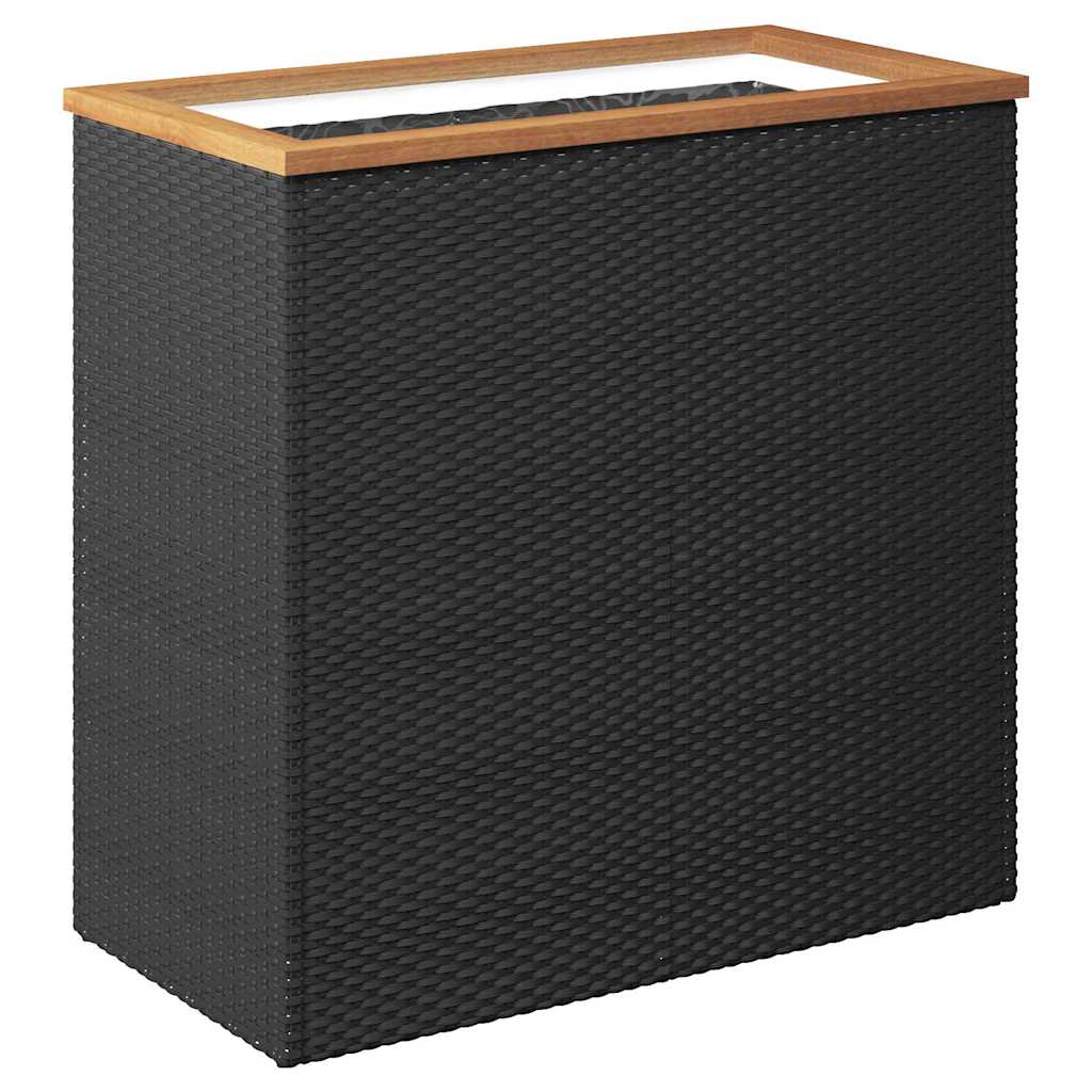 vidaXL Ζαρντινιέρα Μαύρη 80 x 40 x 80 εκ. από Συνθετικό Ρατάν - Image 2