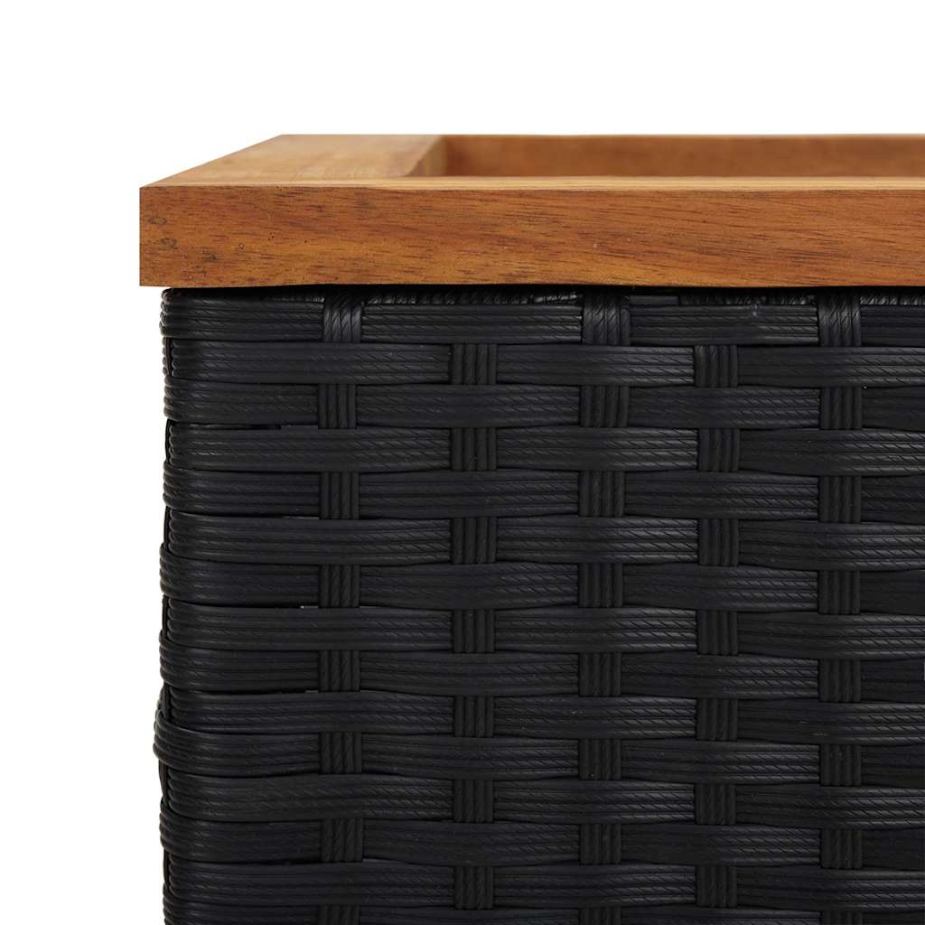 vidaXL Ζαρντινιέρα Μαύρη 80 x 40 x 80 εκ. από Συνθετικό Ρατάν - Image 4