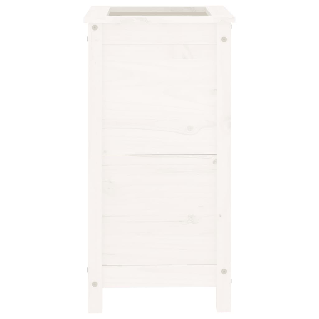vidaXL Ζαρντινιέρα Λευκή 40 x 40 x 78 εκ. από Μασίφ Ξύλο Πεύκου - Image 4