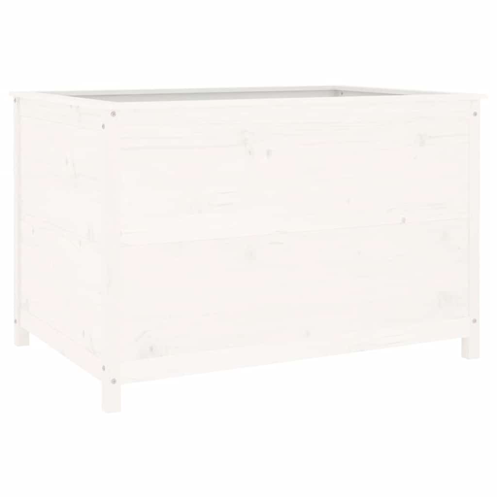 vidaXL Ζαρντινιέρα Υπερυψ. Λευκή 119,5x82,5x78 εκ. Μασίφ Ξύλο Πεύκου - Image 2