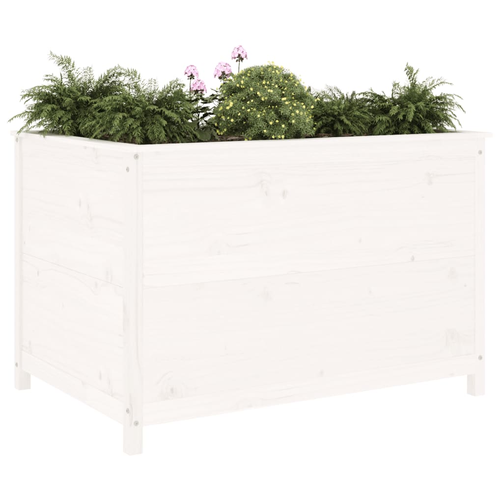 vidaXL Ζαρντινιέρα Υπερυψ. Λευκή 119,5x82,5x78 εκ. Μασίφ Ξύλο Πεύκου - Image 3