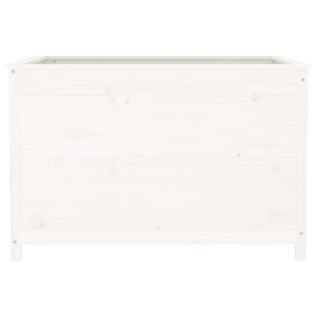 vidaXL Ζαρντινιέρα Υπερυψ. Λευκή 119,5x82,5x78 εκ. Μασίφ Ξύλο Πεύκου - Image 5
