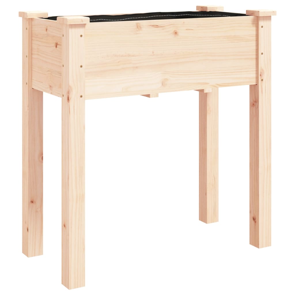 vidaXL Γλάστρα με Επένδυση 71 x 37 x 76 εκ. από Μασίφ Ξύλο Ελάτης - Image 2