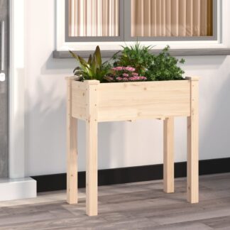 vidaXL Γλάστρα με Επένδυση 71 x 37 x 76 εκ. από Μασίφ Ξύλο Ελάτης