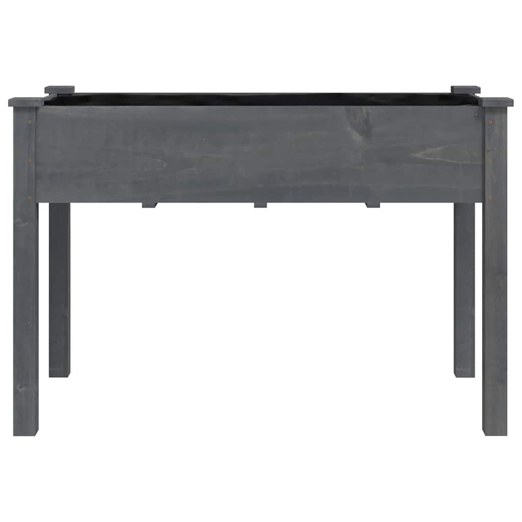 vidaXL Γλάστρα με Επένδυση Γκρι 118x59x76 εκ. από Μασίφ Ξύλο Ελάτης - Image 4