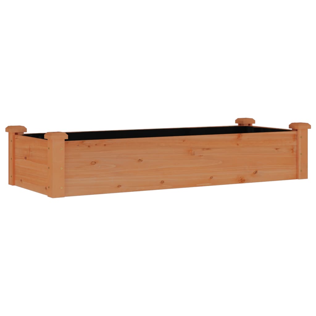 vidaXL Ζαρντινιέρα Υπερυψ. με Επένδυση Καφέ 120x45x25 εκ. Μασίφ Ελάτη - Image 2
