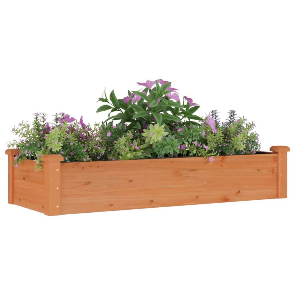 vidaXL Ζαρντινιέρα Υπερυψ. με Επένδυση Καφέ 120x45x25 εκ. Μασίφ Ελάτη - Image 3