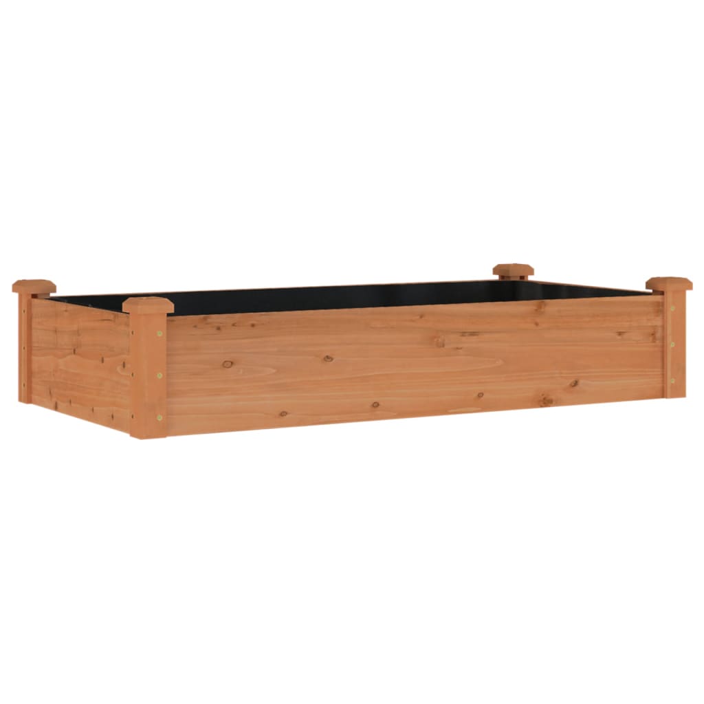 vidaXL Ζαρντινιέρα Υπερυψ. με Επένδυση Καφέ 120x60x25 εκ. Μασίφ Ελάτη - Image 2