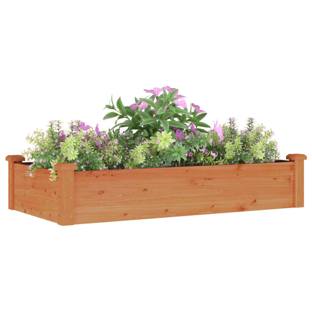 vidaXL Ζαρντινιέρα Υπερυψ. με Επένδυση Καφέ 120x60x25 εκ. Μασίφ Ελάτη - Image 3
