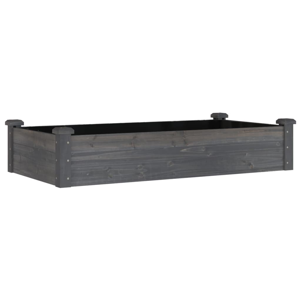 vidaXL Ζαρντινιέρα Υπερυψ. με Επένδυση Γκρι 120x60x25 εκ. Μασίφ Ελάτη - Image 2