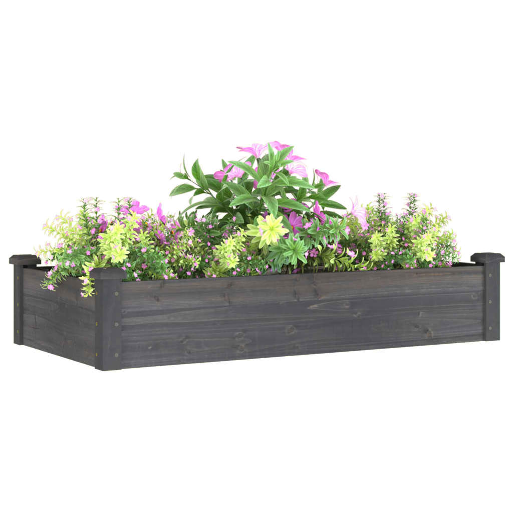 vidaXL Ζαρντινιέρα Υπερυψ. με Επένδυση Γκρι 120x60x25 εκ. Μασίφ Ελάτη - Image 3