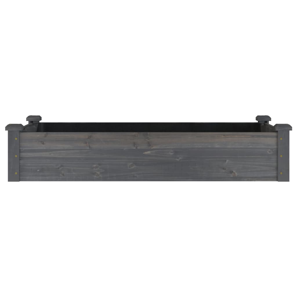 vidaXL Ζαρντινιέρα Υπερυψ. με Επένδυση Γκρι 120x60x25 εκ. Μασίφ Ελάτη - Image 4