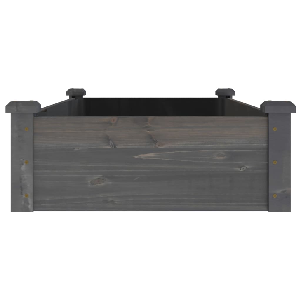 vidaXL Ζαρντινιέρα Υπερυψ. με Επένδυση Γκρι 120x60x25 εκ. Μασίφ Ελάτη - Image 5