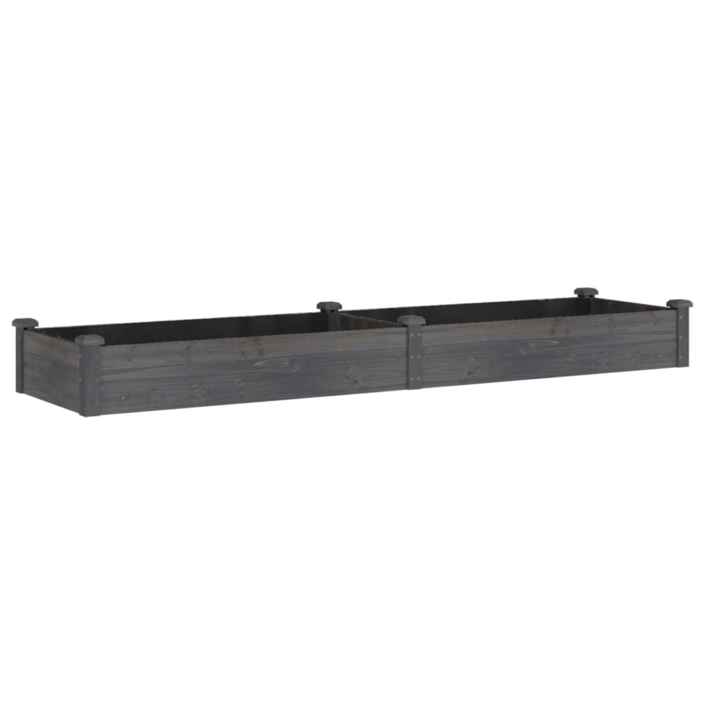 vidaXL Ζαρντινιέρα Υπερυψ. με Επένδυση Γκρι 240x60x25 εκ. Μασίφ Ελάτη - Image 2