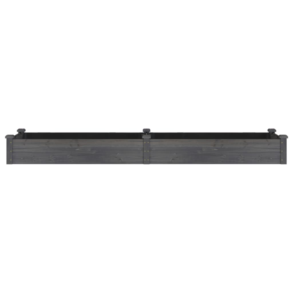 vidaXL Ζαρντινιέρα Υπερυψ. με Επένδυση Γκρι 240x60x25 εκ. Μασίφ Ελάτη - Image 4