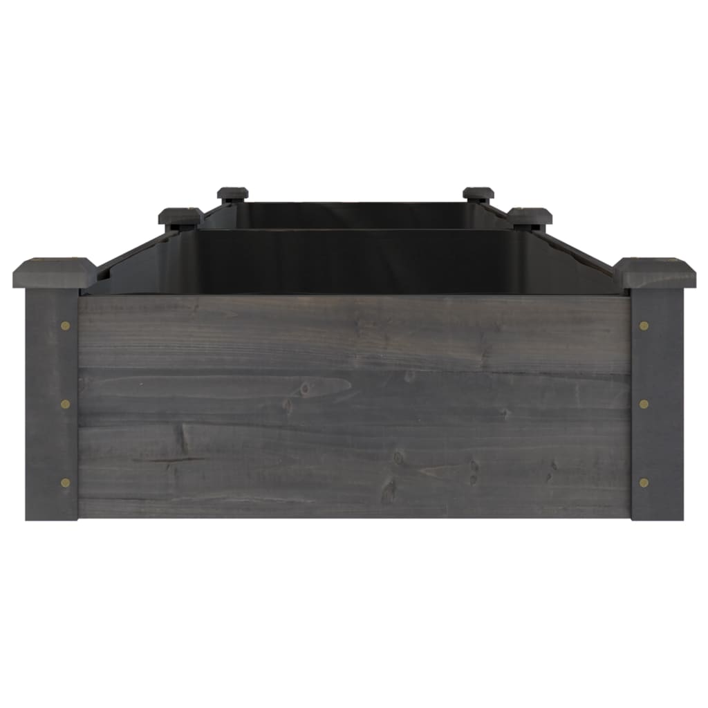 vidaXL Ζαρντινιέρα Υπερυψ. με Επένδυση Γκρι 240x60x25 εκ. Μασίφ Ελάτη - Image 5