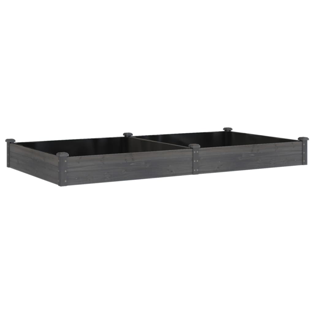 vidaXL Ζαρντινιέρα Υπερυψ. με Επένδυση Γκρι 240x120x25 εκ. Μασίφ Ελάτη - Image 2