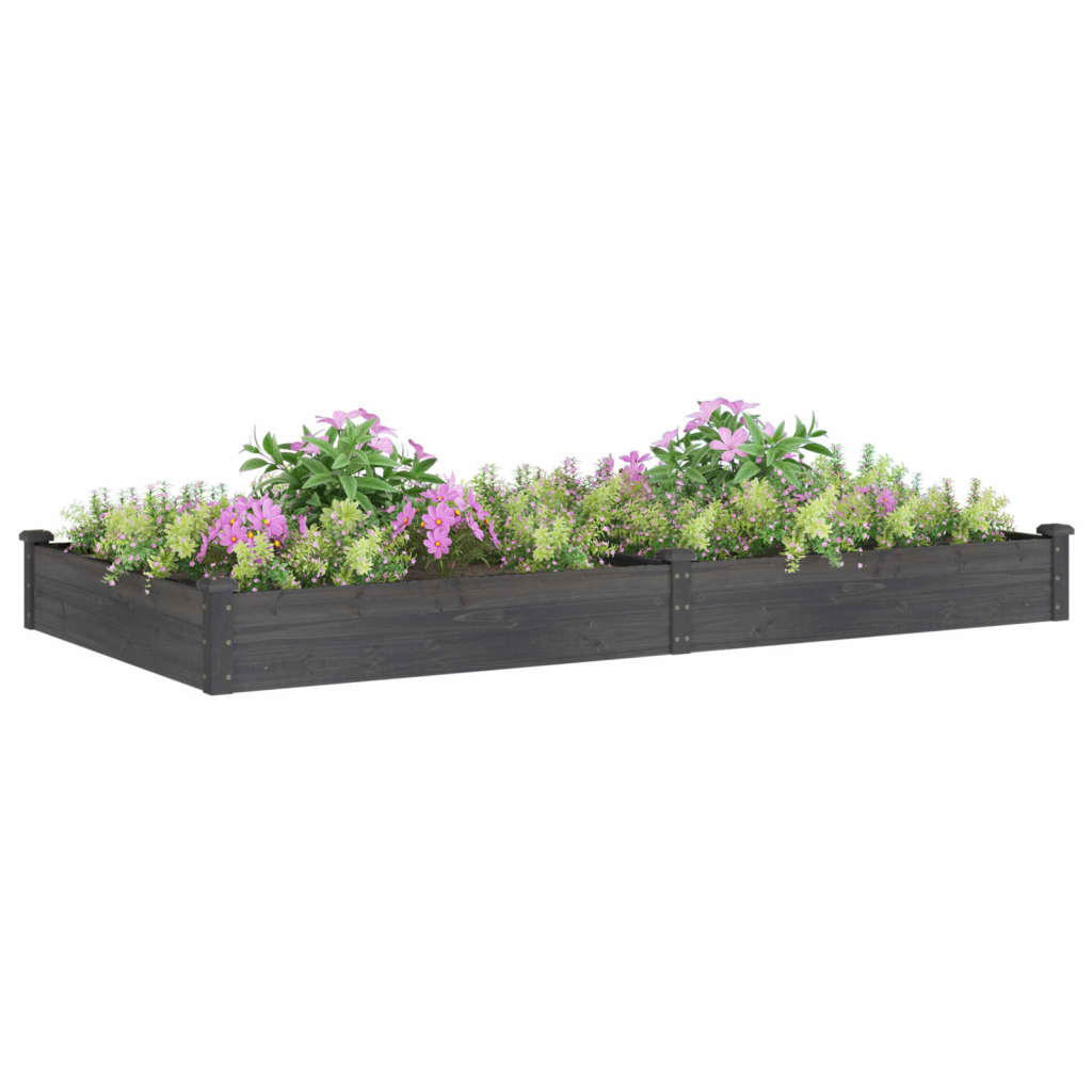 vidaXL Ζαρντινιέρα Υπερυψ. με Επένδυση Γκρι 240x120x25 εκ. Μασίφ Ελάτη - Image 3