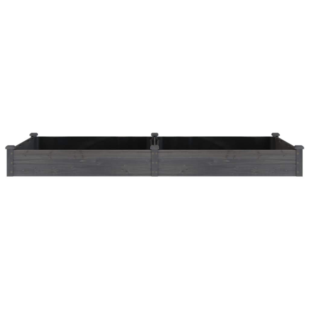 vidaXL Ζαρντινιέρα Υπερυψ. με Επένδυση Γκρι 240x120x25 εκ. Μασίφ Ελάτη - Image 4