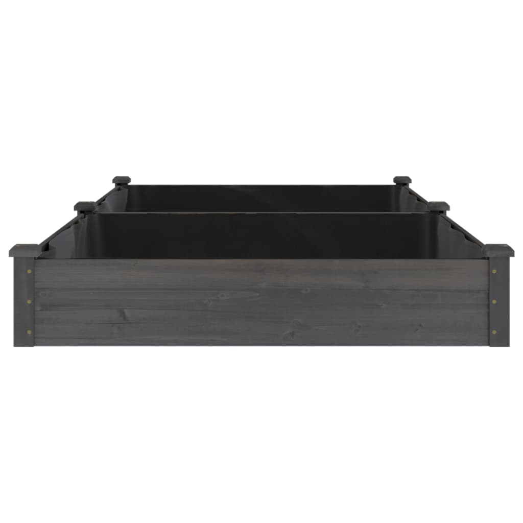 vidaXL Ζαρντινιέρα Υπερυψ. με Επένδυση Γκρι 240x120x25 εκ. Μασίφ Ελάτη - Image 5