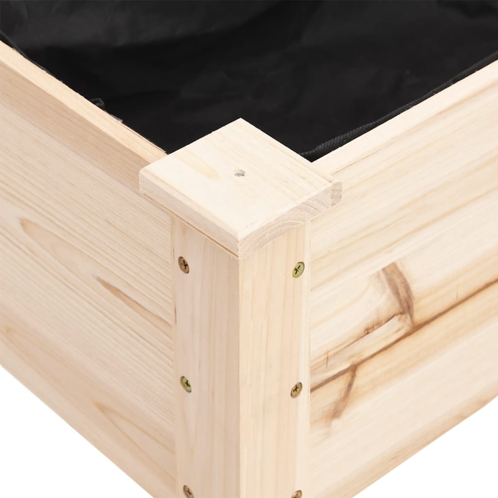 vidaXL Γλάστρα με Ρόδες & Επένδυση Καφέ 71x37x80 εκ. Μασίφ Ξύλο Ελάτης - Image 4