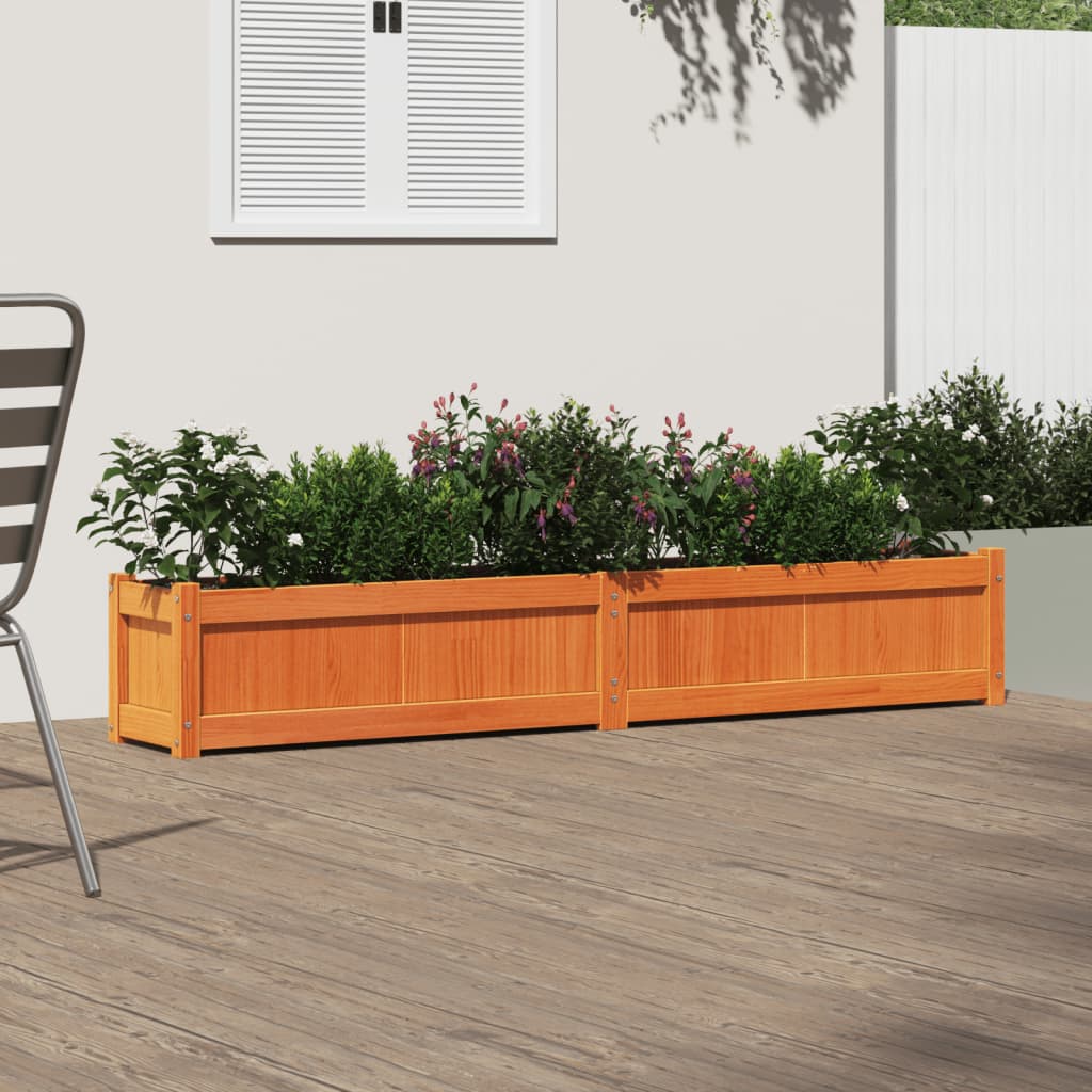 vidaXL Ζαρντινιέρα Καφέ Κεριού 180 x 31 x 31 εκ. από Μασίφ Ξύλο Πεύκου - Image 3