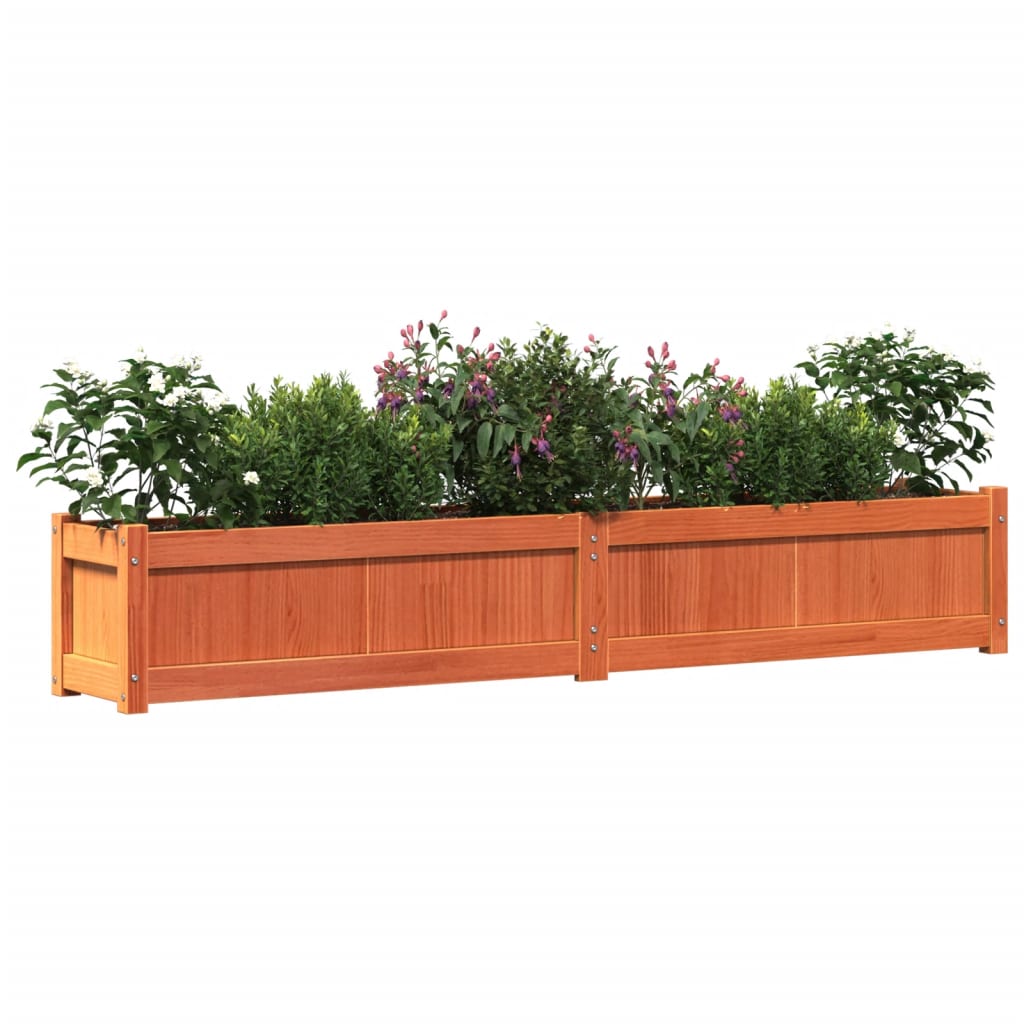 vidaXL Ζαρντινιέρα Καφέ Κεριού 180 x 31 x 31 εκ. από Μασίφ Ξύλο Πεύκου - Image 4