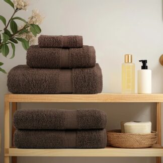 vidaXL Πετσέτες Μπάνιου Premium SOLUND 4 τεμ. Καφέ 100x150 εκ. 600 γρ./μ²